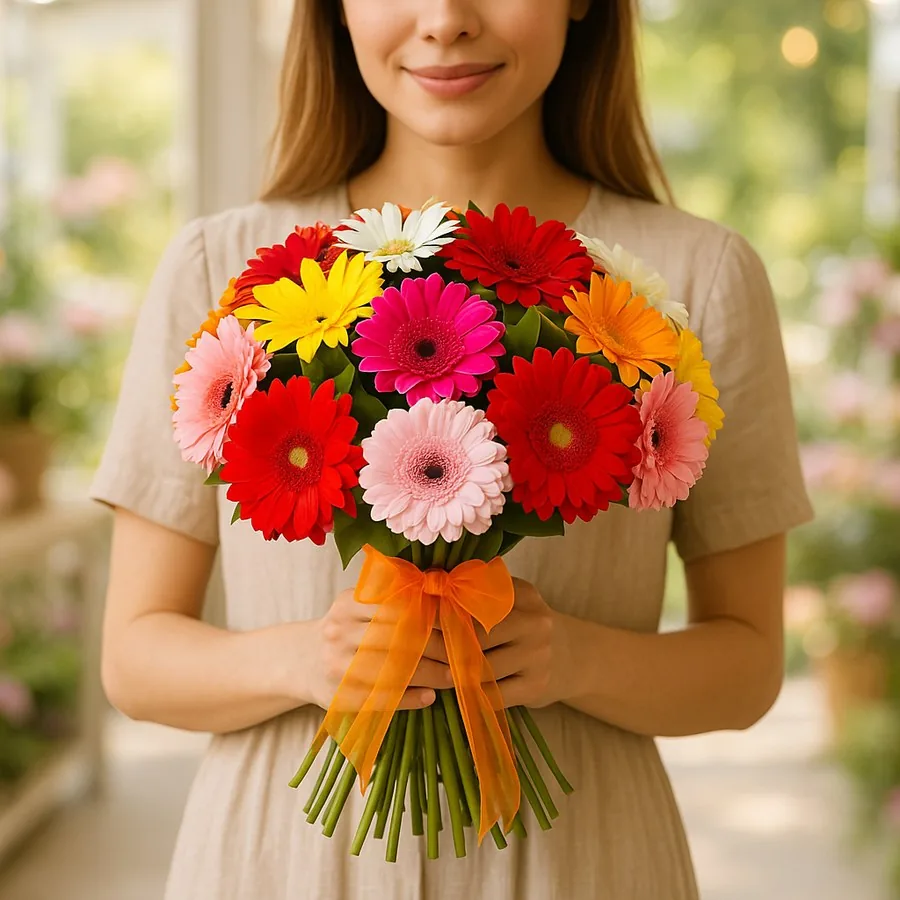 15 Mixed Color Gerbera Bouquet