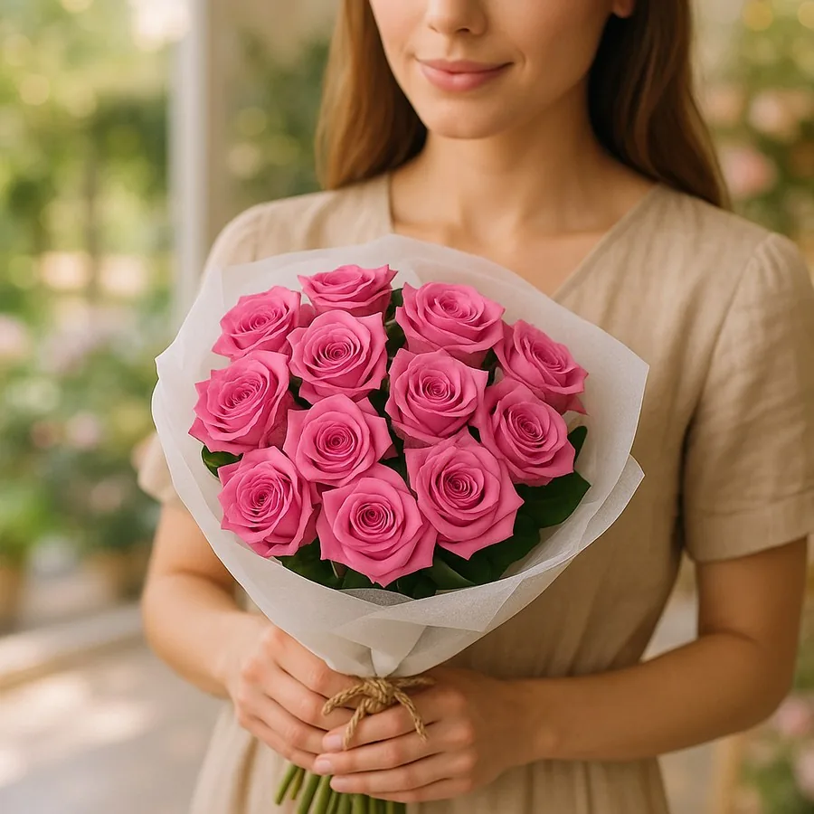 15 Rosa Rosen Strauß