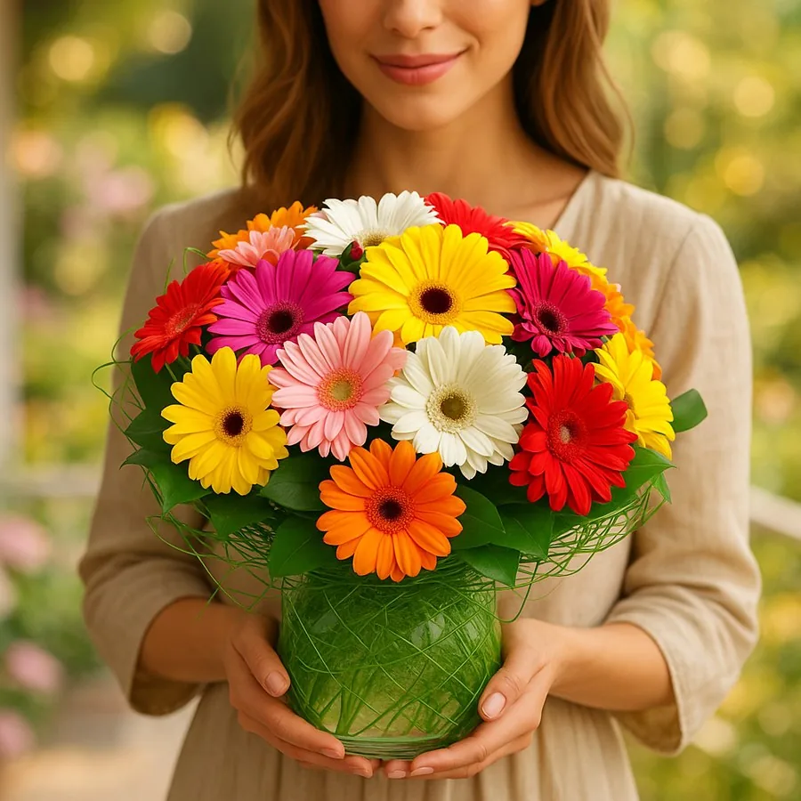 19 Mixed Color Gerbera Bouquet