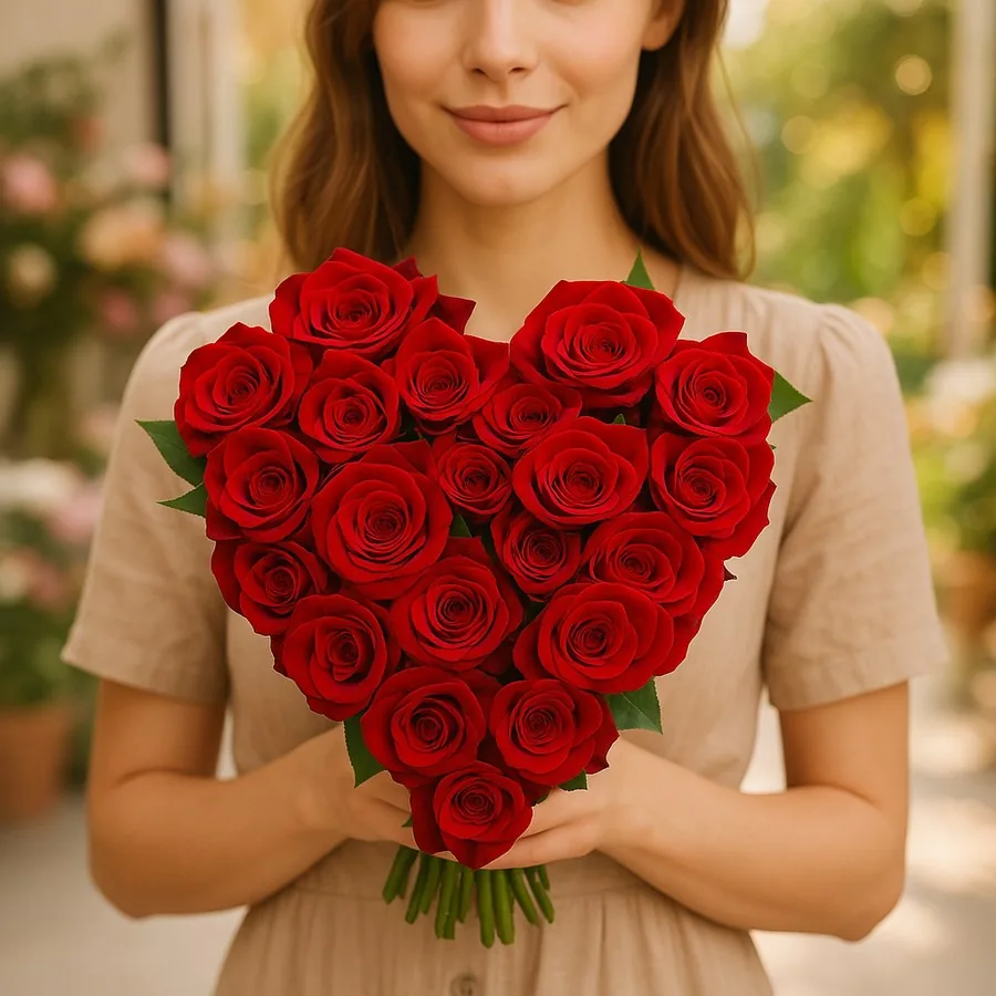 21 Rot Rosen Herz