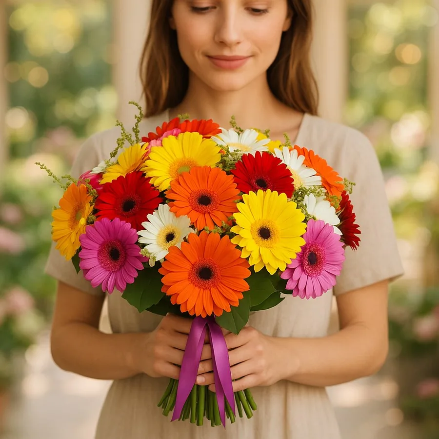 25 Mixed Color Gerbera Bouquet